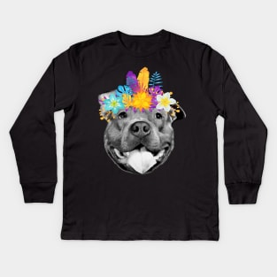 Cute Pitbull Kids Long Sleeve T-Shirt